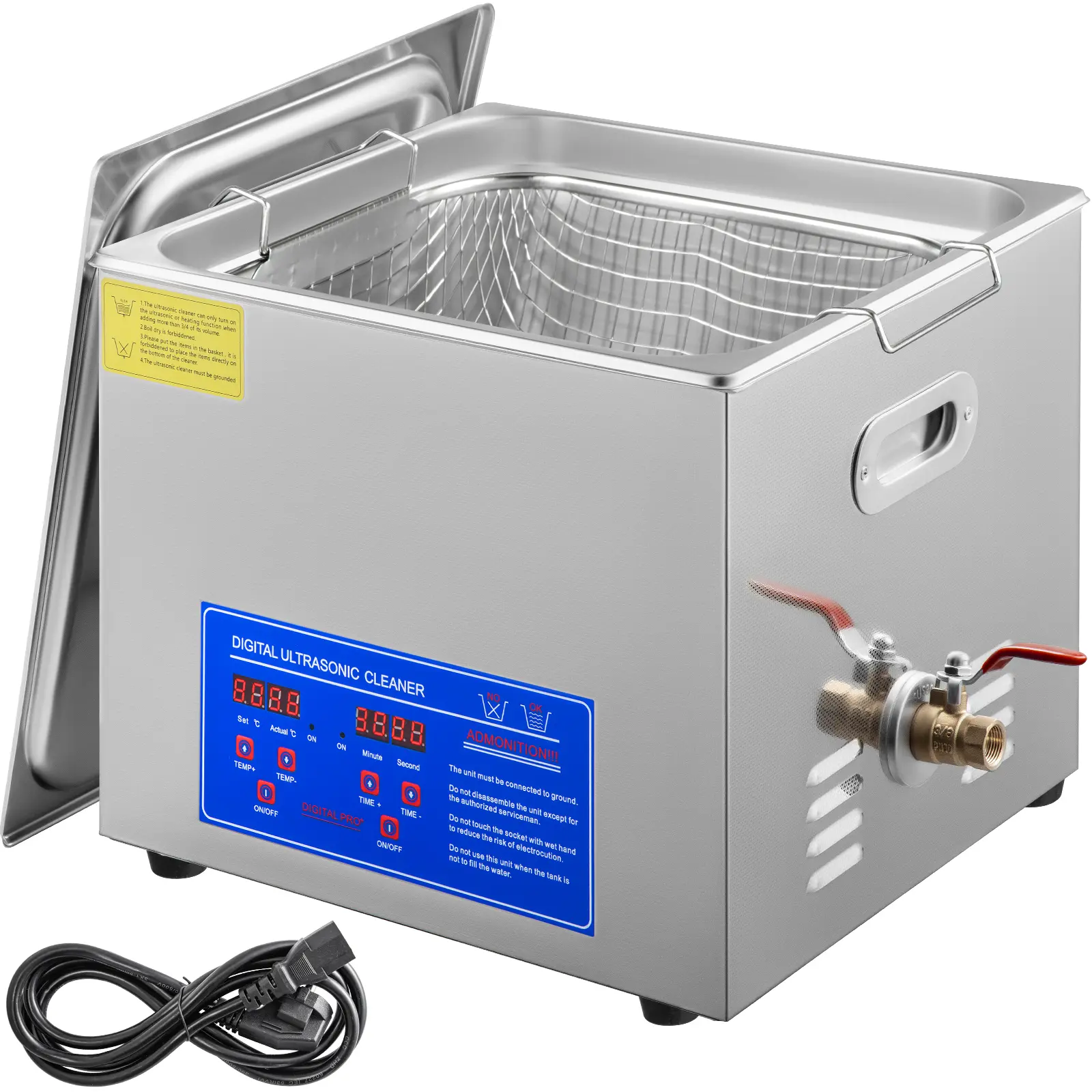 【summerfinds】VEVOR 15L Ultrasonic Cleaner with Digital Timer&Heater Professional Ultrasonic Cleaner 40kHz Advanced Ultrasonic Cleaner 110V for Wrench Screwdriver Repairing Tools Industrial Parts Mental Cleaning