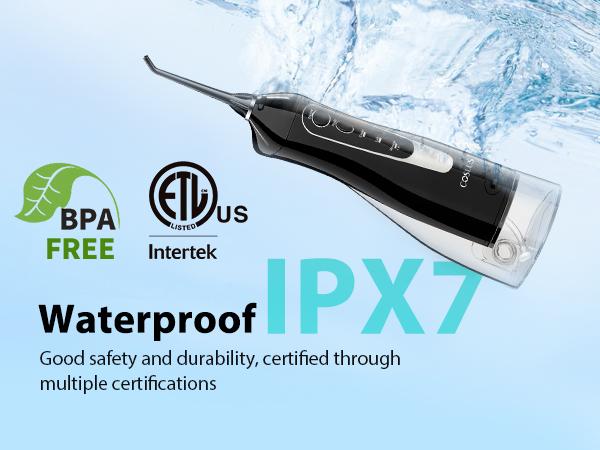 COSLUS CX20 2-Pack Cordless Water Flosser, 10 Nozzles,IPX7 Waterproof Oral Irrigator for Home and Travel | Perfect for Braces, Orthodontics & Dental Care/Fights Plaque&Tartar,Hygiene Health Cleaning Convenient oral teeth cleaner Toothcare