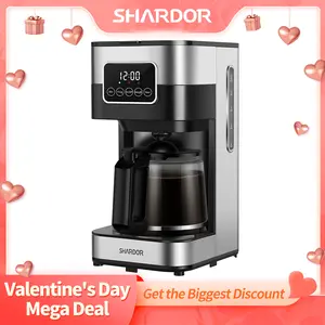 SHARDOR  10-Cup Drip Coffee Maker with Touch-Screen Programmable, Stainless Steel Brew Coffee Machine, Pause & Serve, Regular & Strong Coffee Brewer, Black