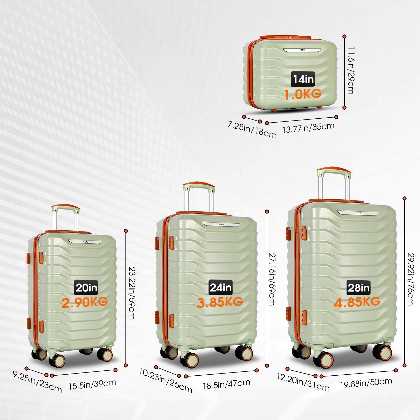 UUH Luggage set - 4pcs/6pcs/7pcs/8pcs/9pcs, Family Set with TSA Locks Durable Travel Free Suitcase UUH Luggage set - 4pcs/6pcs/7pcs/8pcs/9pcs, Family Set with TSA Locks Durable Travel Free Suitcase