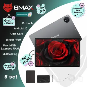 【TikTokShopSpringGlowUp】2026 BMAX-i10PLUS 10.1"  new smart AI Android 16 Octa-Core tablet bundle 6 in 1 with Keyboard Case Stylus Type-C Charging,Adapter and headphones,Bluetooth 6000mAh Battery 5GWIFI Multitasking ,for work,games,study,Women's Day Gift