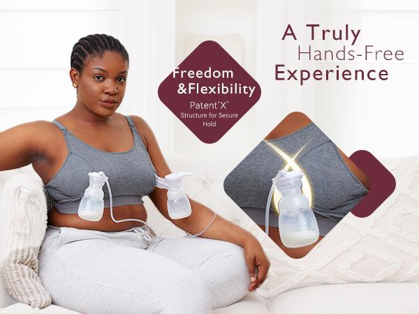 Momcozy Pumping Bra, Hands Free Pumping Bras for Women Supportive  Free Nursing Bra HF008, Adjustable Nursing Bra Comfortable YN08 1 Pack tiktok shop maternity  undies