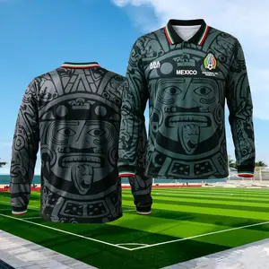 1998 Mexico Soccer National Team Home BLACK Nostalgia Soccer Jersey #2 Suarez #3 Sanchez Classic Breathable Quick Dry Soccer Jersey