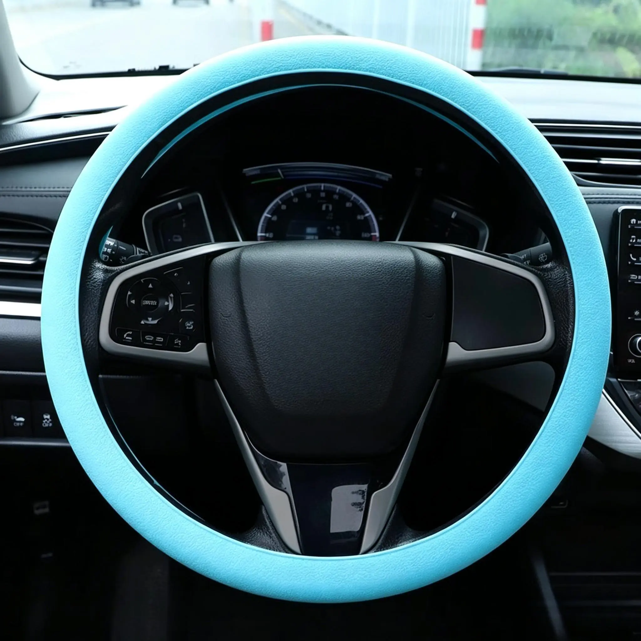 Silicone Car Steering Wheel Cover Universal Elastic Steering Wheel Booster Non-Slip Protetive Cover Car Anti-skid Accessories-YY