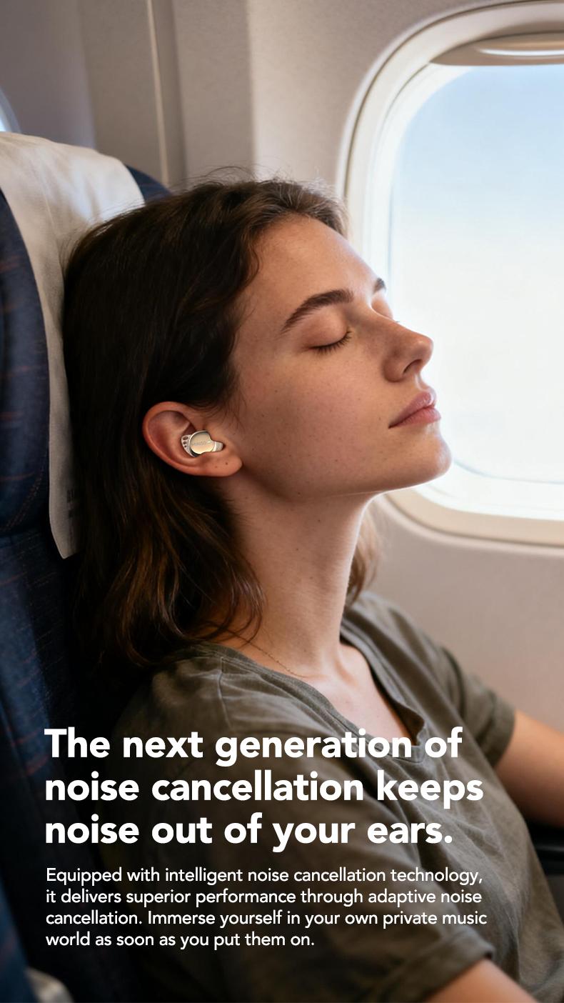 MINISO MS 216 Sleep Headphones, comes with free sleep earplugs, buy one get one free.  These mini wireless Bluetooth 6.0 earbuds feature liquid silicone material, high-definition sound quality, and a battery level display. Suitable for work and travel.