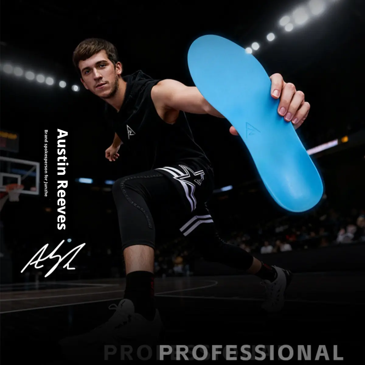 RIGORER Austin Reaves Basketball Insoles Men Athletic Shoe Inserts Sport Performance Cushioning High Arch Support Shock Absorption Running Insoles for Ball Shoes Professional Competition Insoles [Z325350571]