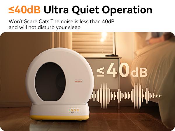 Meowant 57.6L automatic litter box – Self-Cleaning, Odor-Free, Pee Guard, Auto Safety Stop, App-Controlled with Mat & Liner，Valentine's Gift, Meowant SC01