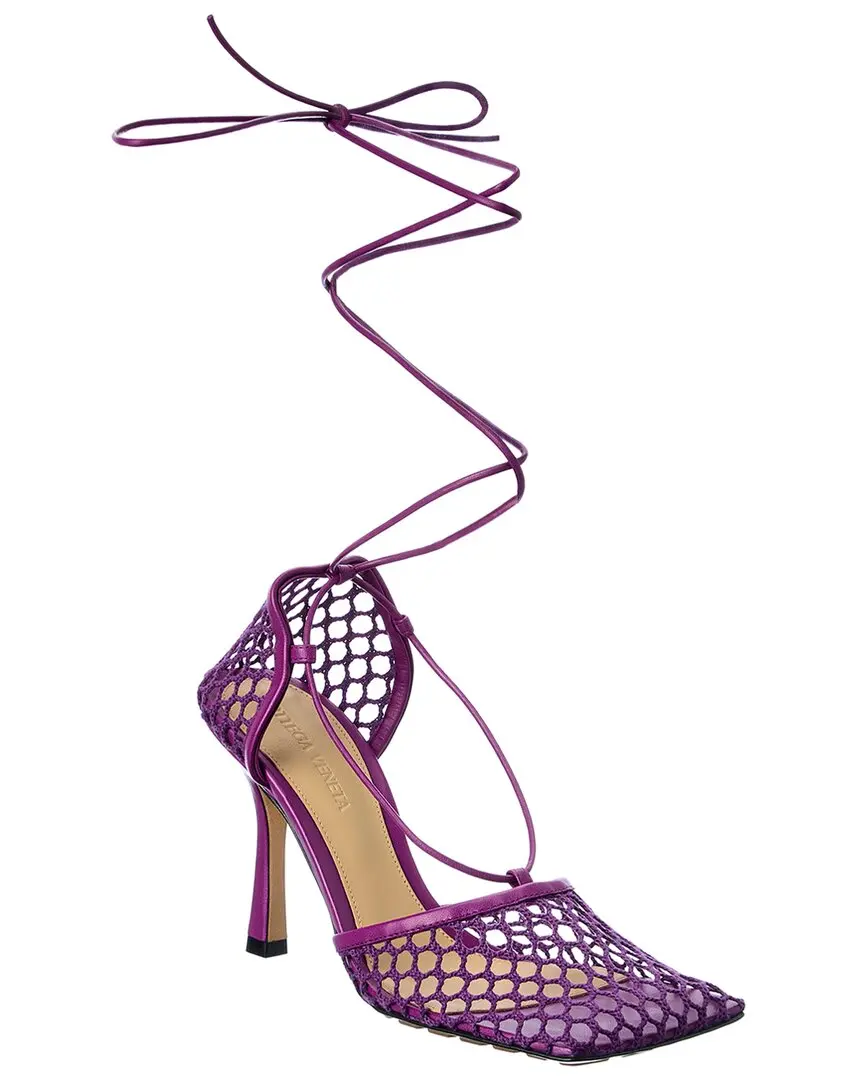 Bottega Veneta Stretch Leather Ankle Wrap Sandal