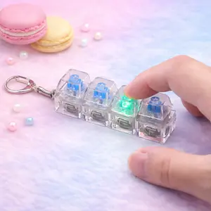 Keyboard Fidget Toy Light Up Keychain – Real Mechanical Switch, RGB Stress Relief Desk Toy for Gamers & Programmers Compact