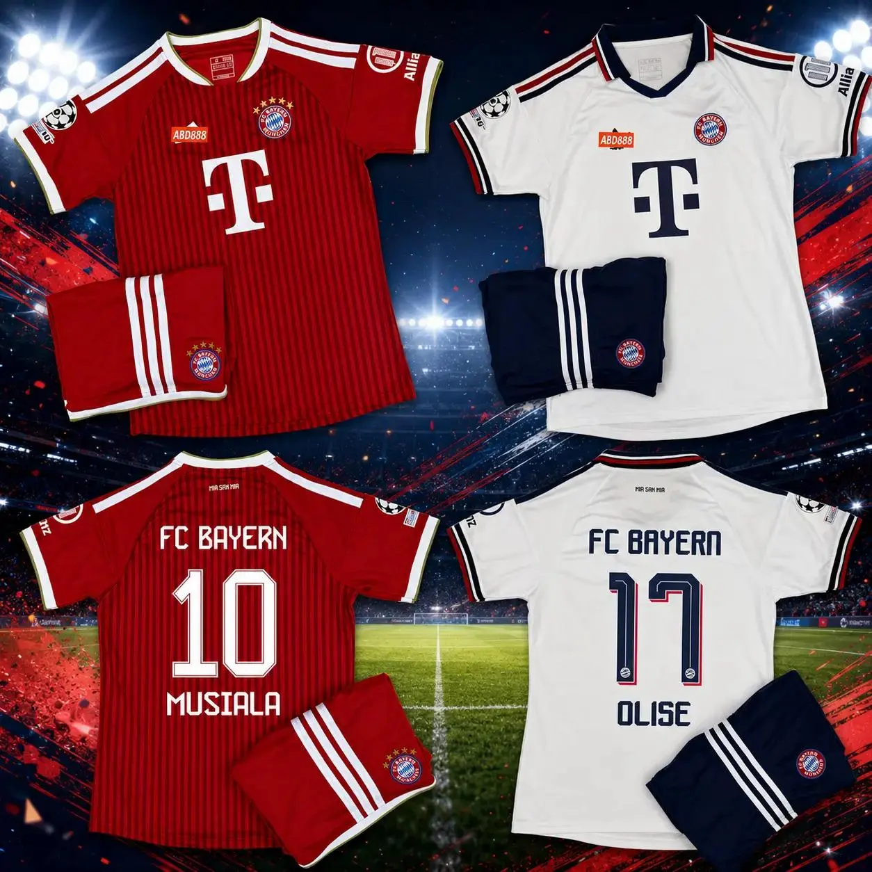 2026/27 Bayern Munich Soccer Uniform – Football Jersey Shorts Kit, Premium Polyester Fan Sportswear