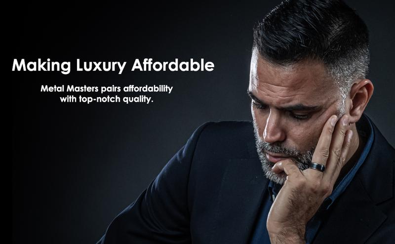 Men's Two-Tone Tungsten Ring Black Brushed Wedding Band 9MM Sizes 7-15