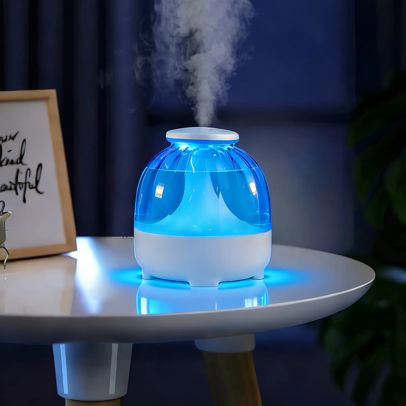 Cotton Swab Humidifier, Mini USB Nano Spray Ultrasonic Humidifier for Bedroom Office Car, Silent Portable Air Humidifier with Night Light & Auto Shut-Off