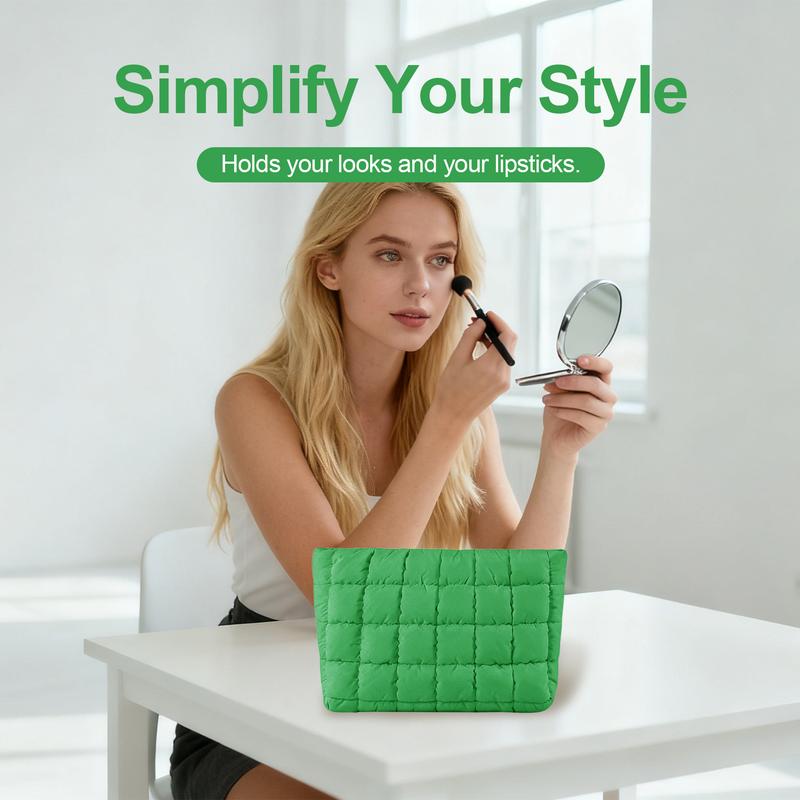 Large Capacity Quilted Design Clutch, Travel Storage Bag With Zipper, women's portable travel organizer, suitable for back-to-school season, daily commuting and travel, Perfect Christmas Gift Idea