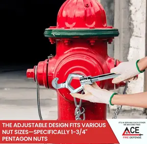 Ace Fire Defense Chrome-Plated Extra Heavy Hydrant Wrench | Serrated Grip | CERT & Emergency Response Gear