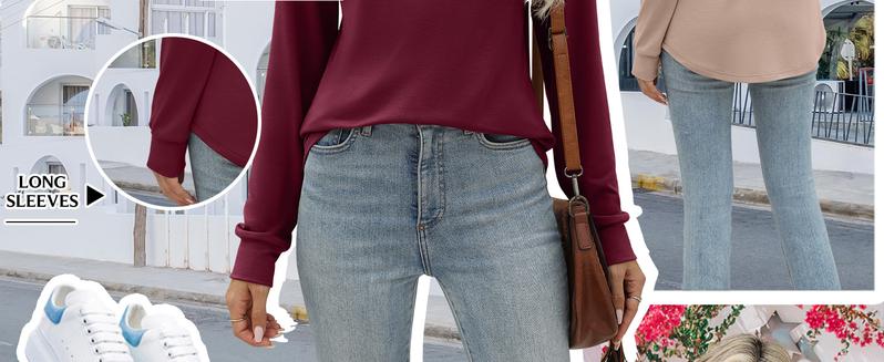 ANRABESS Womens Long Sleeve Henley Tops V Neck Dressy Casual Loose Fit Shirts Fall Flowy Blouses 2025 Trendy Clothes