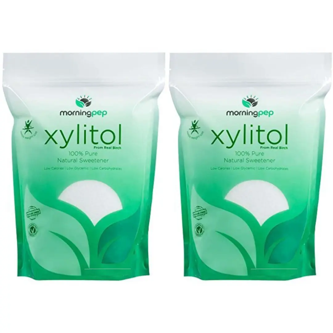 PACK of 2 Morning Pep Pure Birch Xylitol Sweetener with no aftertaste NON GMO KOSHER GLUTEN FREE PRODUCT OF USA