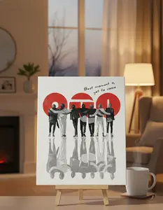 Bangtan Comeback Poster Print, World Tour Concert Canvas Wall Art, K-Pop Album Inspired Fan Merch Shirt, Bangtan Collectible Decor, Aesthetic Room Decor, Unique K-Pop Fan Gift
