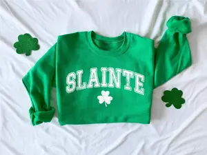 Retro Slainte Sweatshirt, Womens St Patricks Day Sweater, Lucky Sweatshirt, Shamrock Shirt, Shenanigans Shirt, Irish Day Gift - LORA ATCHER