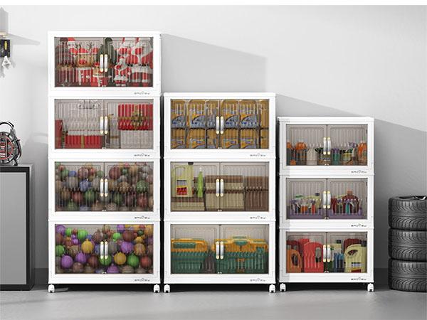 BROVIEW 180Qt/240Qt/300Qt Stackable Storage Bins with Lid, Each 60Qt Stackable Storage Bin, Closet Organizer and Storage Drawer, Collapsible Storage Box with Wheels, Plastic Clothes Storage Cabinet Containers for Home Organization