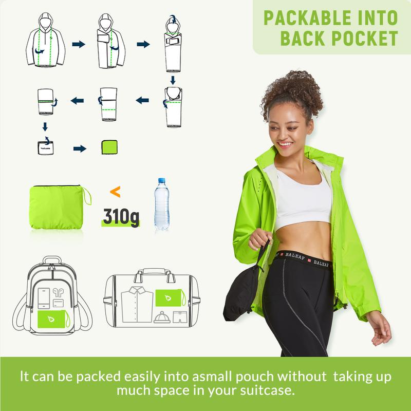 baleaf Women's Rain Jackets Waterproof Windbreaker Windproof Lightweight Cycling Jackets Reflective Packable Hooded Sporty Breathable Outerwear Athletic Techwear baleaf Women's Rain Jackets Waterproof Windbreaker Windproof Lightweight Cycling Jackets Reflective Packable Hooded Sporty Breathable Outerwear Athletic Techwear