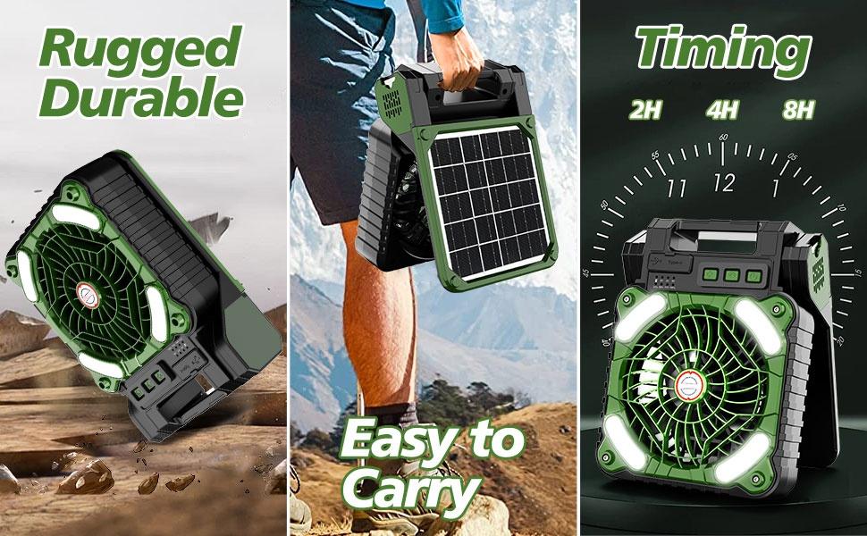 10000mAh Solar Powered Camping Fan with LED Lantern, 4 Speeds Powerful Wind Rechargeable Battery Operated Portable Fan, 90° Folding Desk Fan with Timer Power Bank for Outdoor Travel Tent Personal Fan 10000mAh Solar Powered Camping Fan with LED Lantern, 4 Speeds Powerful Wind Rechargeable Battery Operated Portable Fan, 90° Folding Desk Fan with Timer Power Bank for Outdoor Travel Tent Personal Fan