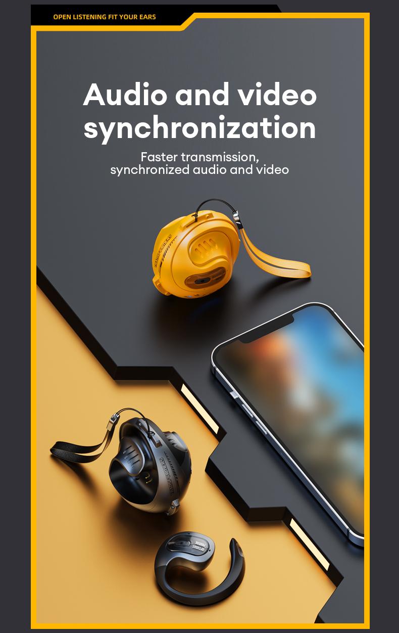 【US Local Shipping】Transformers TF-T07 Wireless Earbuds Bluetooth 5.4 Wireless Open Free Ear Gaming Headphones IPX5 Waterproof Noise Cancelling Running Sport Wireless Bluetooth Earbuds with Mic and Earhooks Compatible For Android/iOS