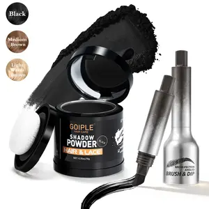 Hairline Powder for Bald Spots, Eyebrows, Beard Line, Light-Blonde Hair Fibers for Thinning Hair Shadow Powder Brush Haircare 2 Pack (Medium Brown)