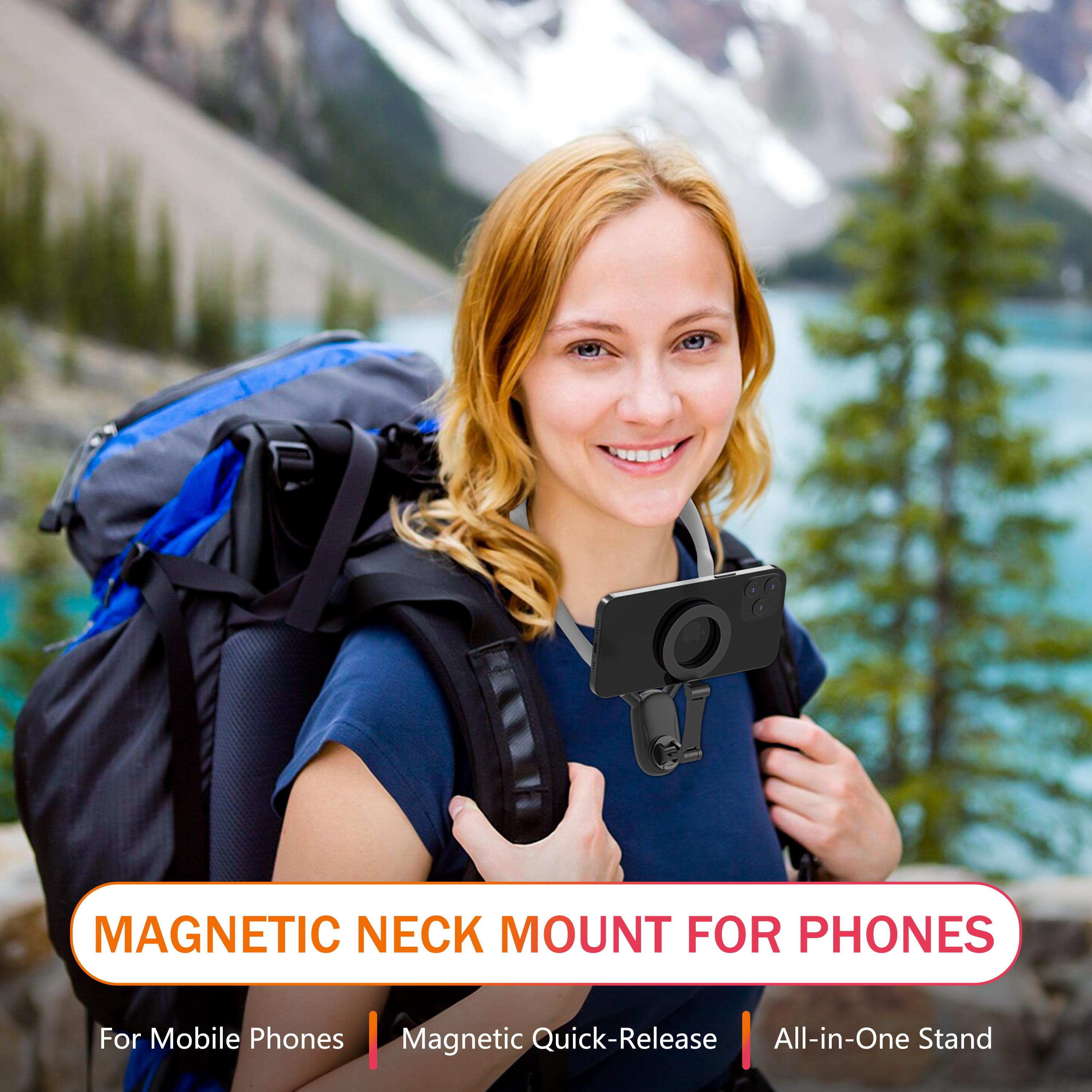 Magnetic Neck & Chest Mount for Phones – POV Vlog Holder for iPhone 16/15/14/13, Android & Action Cameras