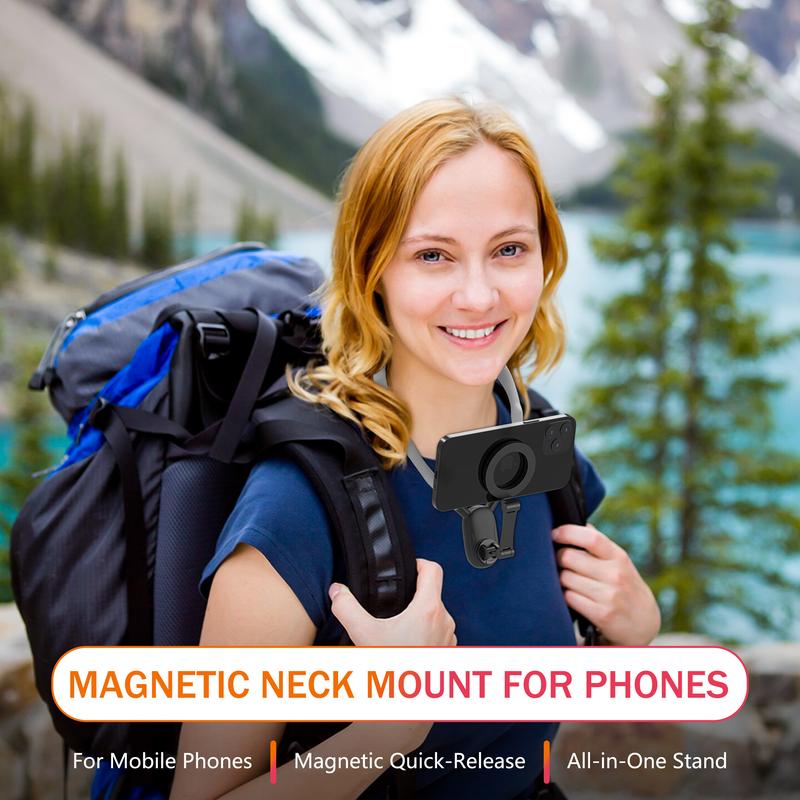 Magnetic Neck & Chest Mount for Phones – POV Vlog Holder for iPhone 16/15/14/13, Android & Action Cameras
