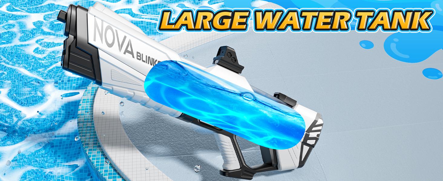 Skirfy Electric Water Toys, Automatic Water Suction with 19-32Ft Shooting Range, Battery Powered Waterproof Water Toy, Pool Beach Outdoor Party Toys