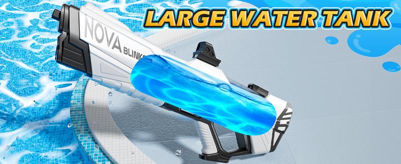 Skirfy Electric Water Toys, Automatic Water Suction with 19-32Ft Shooting Range, Battery Powered Waterproof Water Toy, Pool Beach Outdoor Party Toys