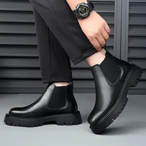 Men's Platform Ankle Boots Chelsea Boots derby shoes Oxford Shoes Loafer Shoes Business casual shoes Sturdy Soles Leather Upper Fashionable Design Fathersdaygift Flatform