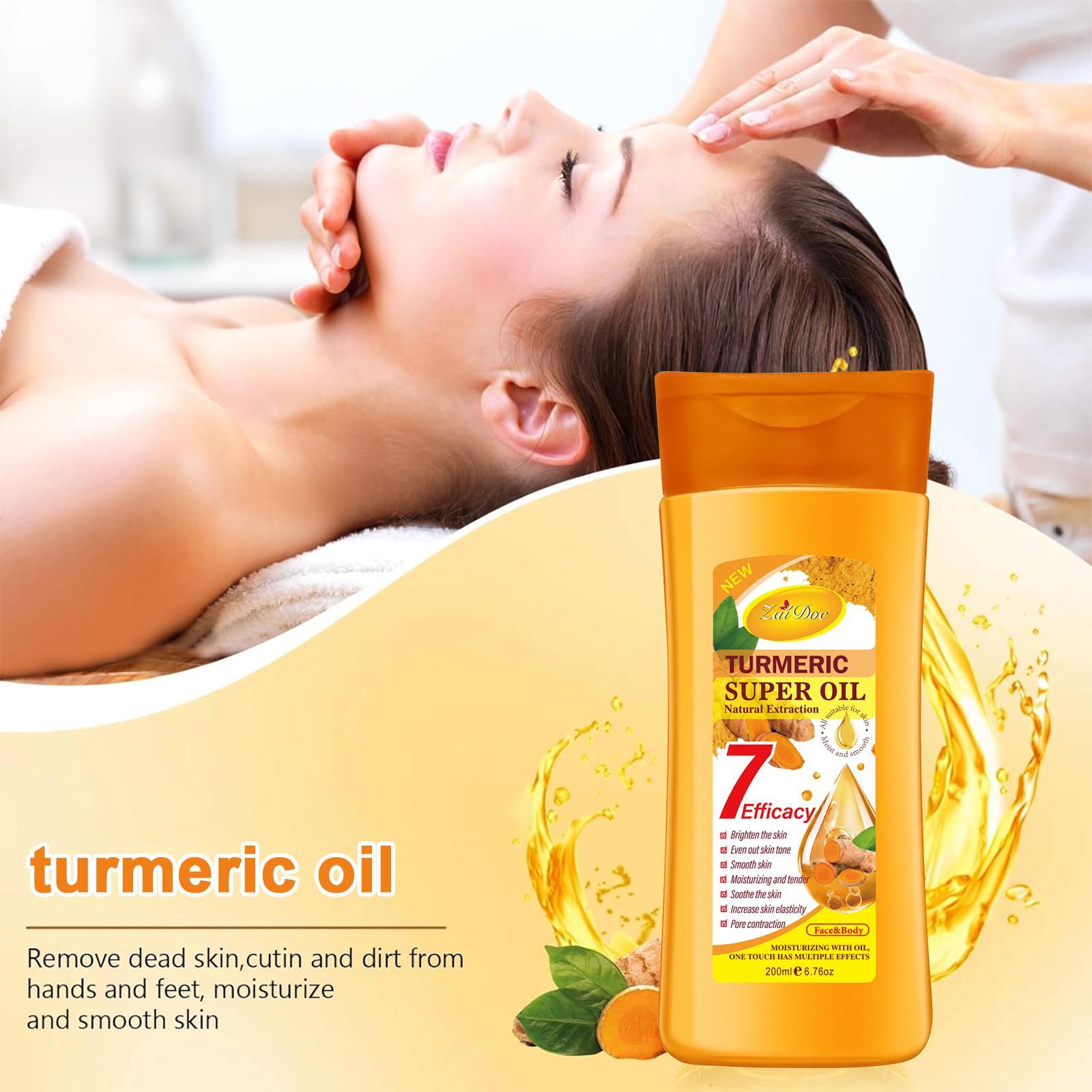 Turmeric Gel Oil 7 Efficacy Natural Extraction for Radiant Skin Moisturizing Hydrating 200ml Face Body Care Multi Benefit Moisturizer Firming Deep Hydration
