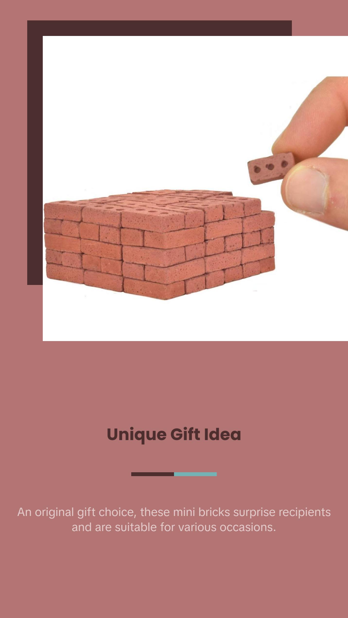 1/12 Scale Real Mini Cement Red Bricks – Dollhouse Masonry Bricks for Diorama, Model Train Layout, Mini Construction Projects, Mini Building Supplies – Handmade Small Batch USA