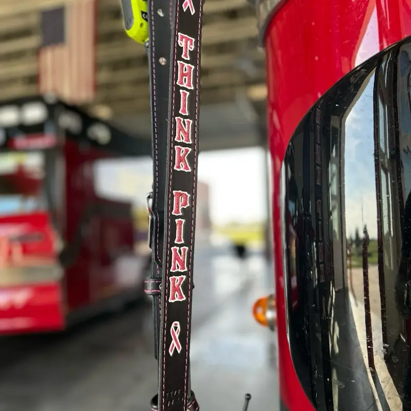 Breast Cancer Firefighter Radio Strap Set - Think Pink Awareness Design for Firefighter Use