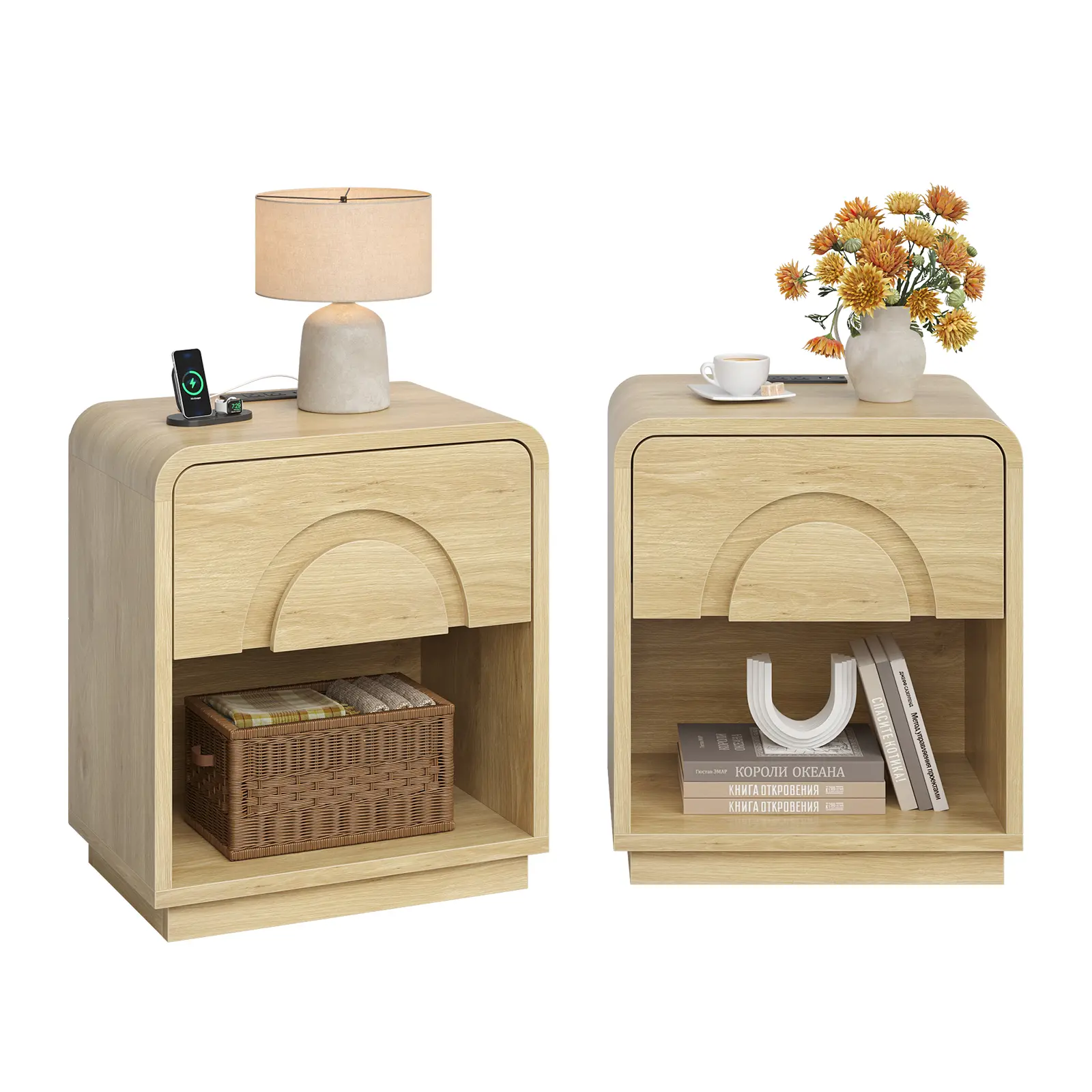 Drawer&Open Shelf - Set of 2