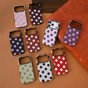 [Magsafe Only] Solid Color Polka Dots , Fits iPhone 17 16 15 14 13 12 Pro Max, Y2K Aesthetic ,Soft TPU Phone Case