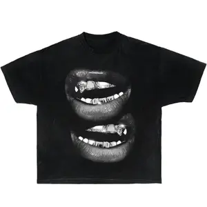 Grin Fang Mouth Graphic T-Shirt, y2k funny gift shirt - Vintage Graphic Tee – Unisex S-3XL – Menswear & Womenswear – Streetwear Tops – Casual Cotton Crewneck Shortsleeve T-shirt