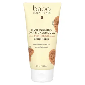 Babo Botanicals Moisturizing Conditioner, For All Hair Types, Oat & Calendula, 6 fl oz (180 ml)