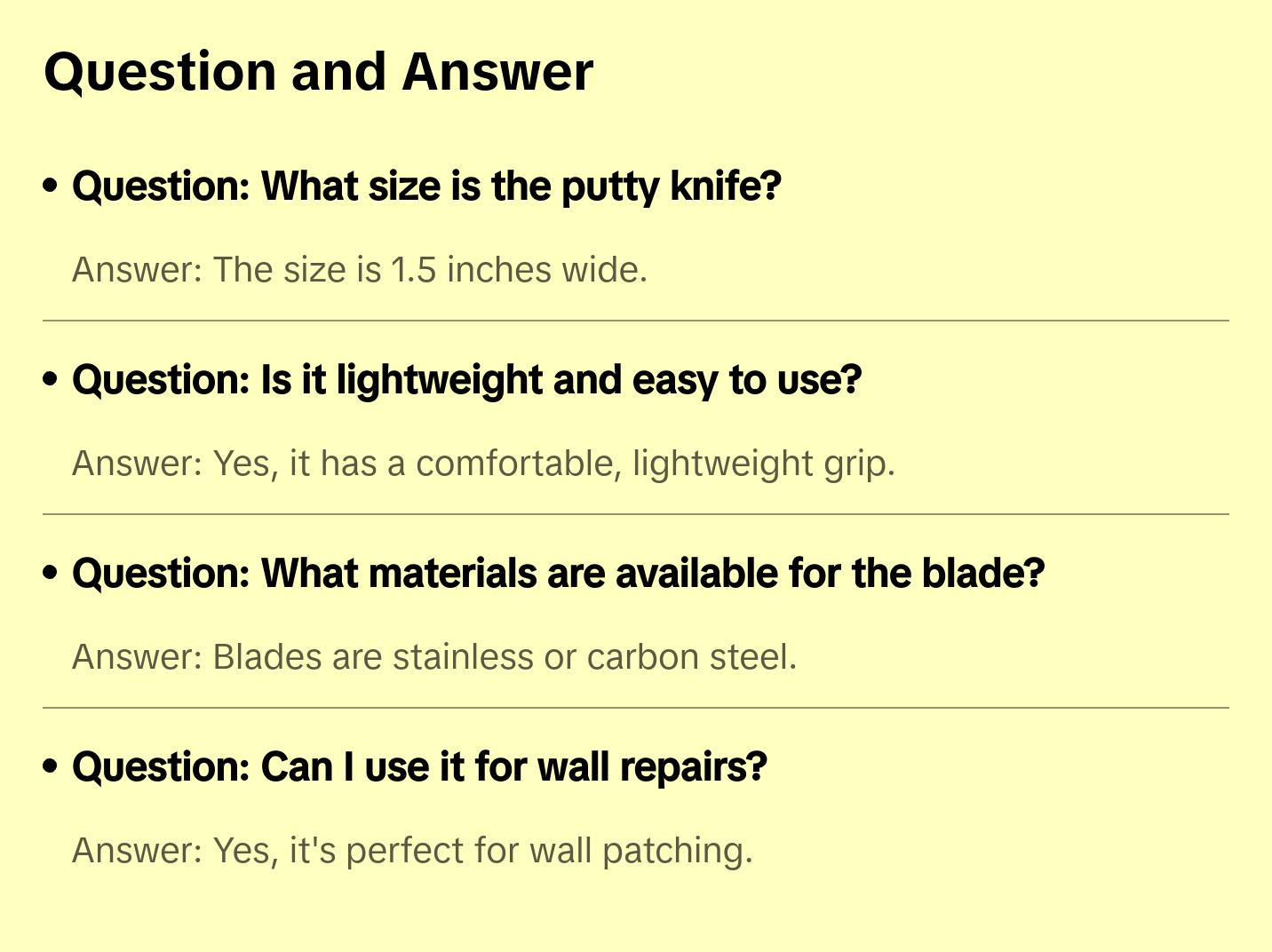 1.5" Putty Knife 1.5" Putty Knife