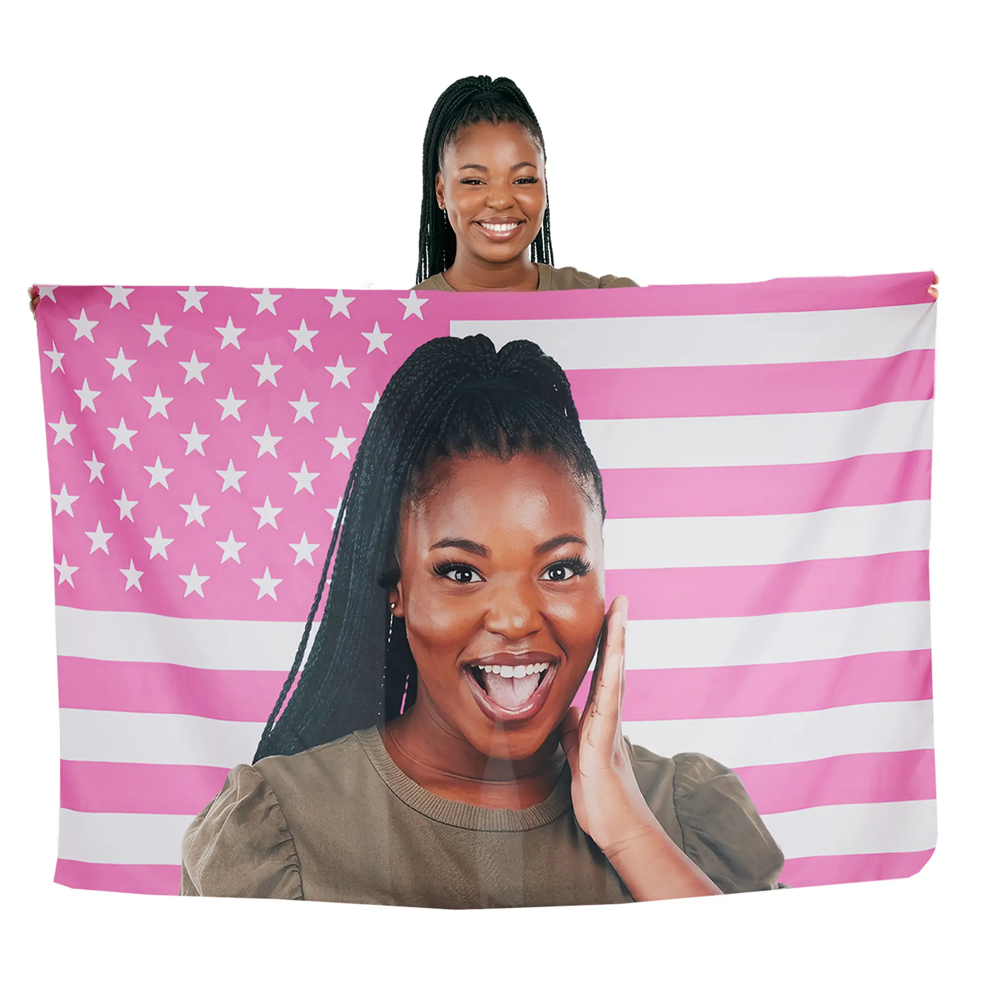 BARLEY ONE Click Shop Chat, Send Photo,Custom Pink America Flag Tapestry, Personalized Photo Flag Design, Funny Wall Poster, Graduation Gift, Dorm, Bedroom, Living Room, Concerts, Clubs, Customized Gifts