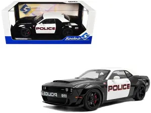 2023 Dodge Challenger Demon Police Black and White 1/18 Scale Solido