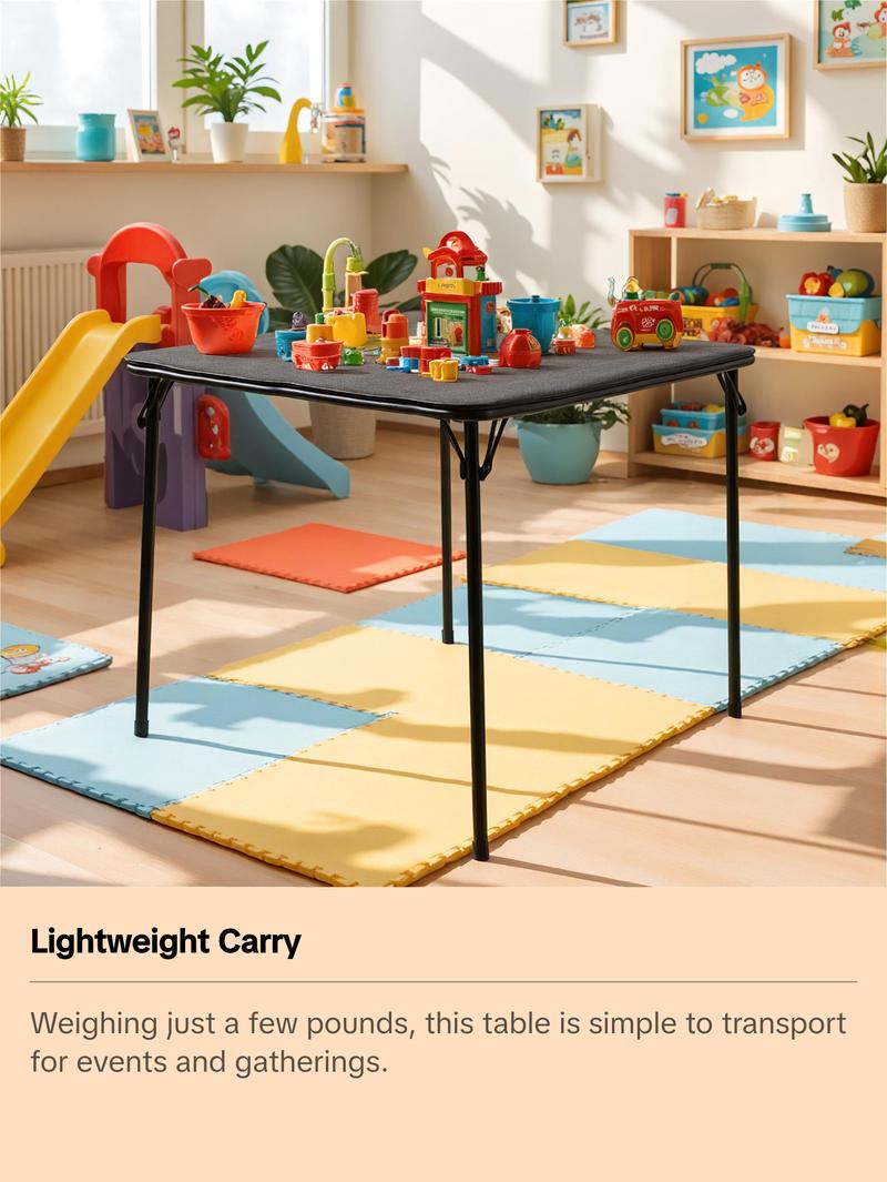 【Deal】Homy Casa 34'' Folding Card Table with Padded Tabletop, Portable Table for Indoor/Outdoor Parties Picnics Games Camping