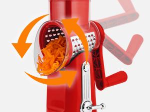 SUSTEAS Rotary Food Cheese Grater with Handle 5 Blades & Strong Suction Cup Base Comes with 1 Blade Storage Box Kitchen Utensils Vegetable Slicer 18/10 Stainless Steel Blades BPA Free Red SUSTEAS Rotary Food Cheese Grater with Handle 5 Blades & Strong Suction Cup Base Comes with 1 Blade Storage Box Kitchen Utensils Vegetable Slicer 18/10 Stainless Steel Blades BPA Free Red