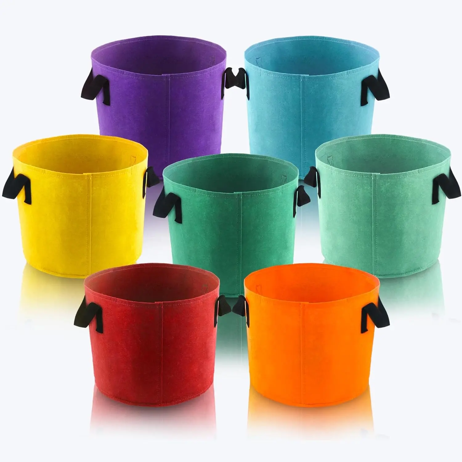 5 Gallon Grow Bags, 7 Pack Colorful Fabric Plant Pots with Handles, Breathable Planting Container, Ideal for Garden and Outdoor Planting, Durable & Versatile Gardening Supplies, Breathable Planter