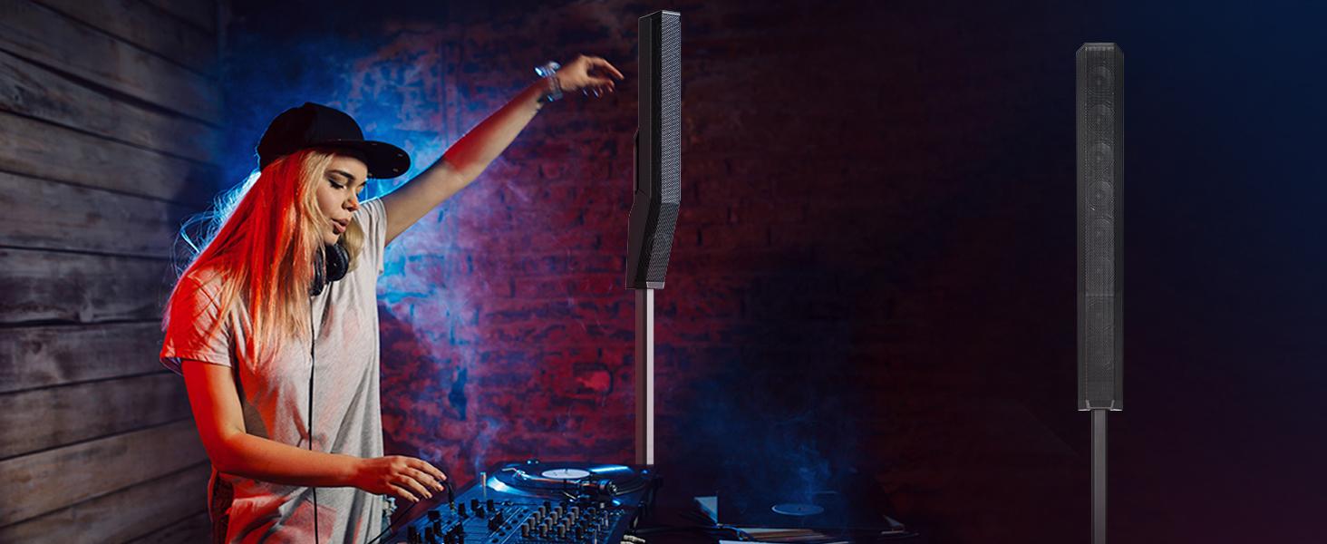 LOTAWAY EQ-1000 Powered Column PA System with 15" Wooden Subwoofer, 3600W Portable Line Array Speaker with 8x3" Neodymium Drivers, 4-Channel Mixer, DSP & Bluetooth TWS for DJ, Church, Live, Club LOTAWAY EQ-1000 Powered Column PA System with 15" Wooden Subwoofer, 3600W Portable Line Array Speaker with 8x3" Neodymium Drivers, 4-Channel Mixer, DSP & Bluetooth TWS for DJ, Church, Live, Club