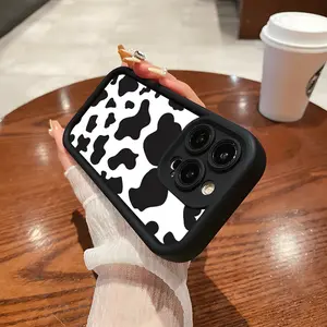For Phone case 16 15 14 13 12 11 Cow Skin Pattern Shockproof Silicone TPU Bumper Drop Protection Cellphone Cover Gift For Girls and Women for Samsung S26