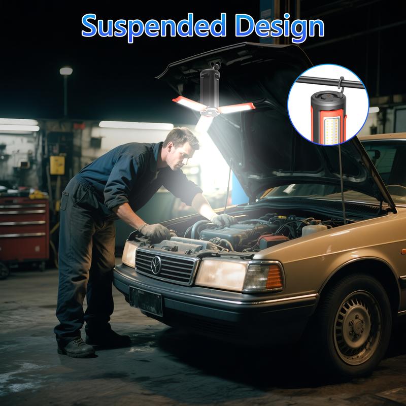 3-Head LED Camping Light with 10000mAh Power Bank - Portable Rechargeable Work Light with 67" Adjustable Stand & Detachable Tripod for Outdoor, Emergency, Camping, Fishing, Garage