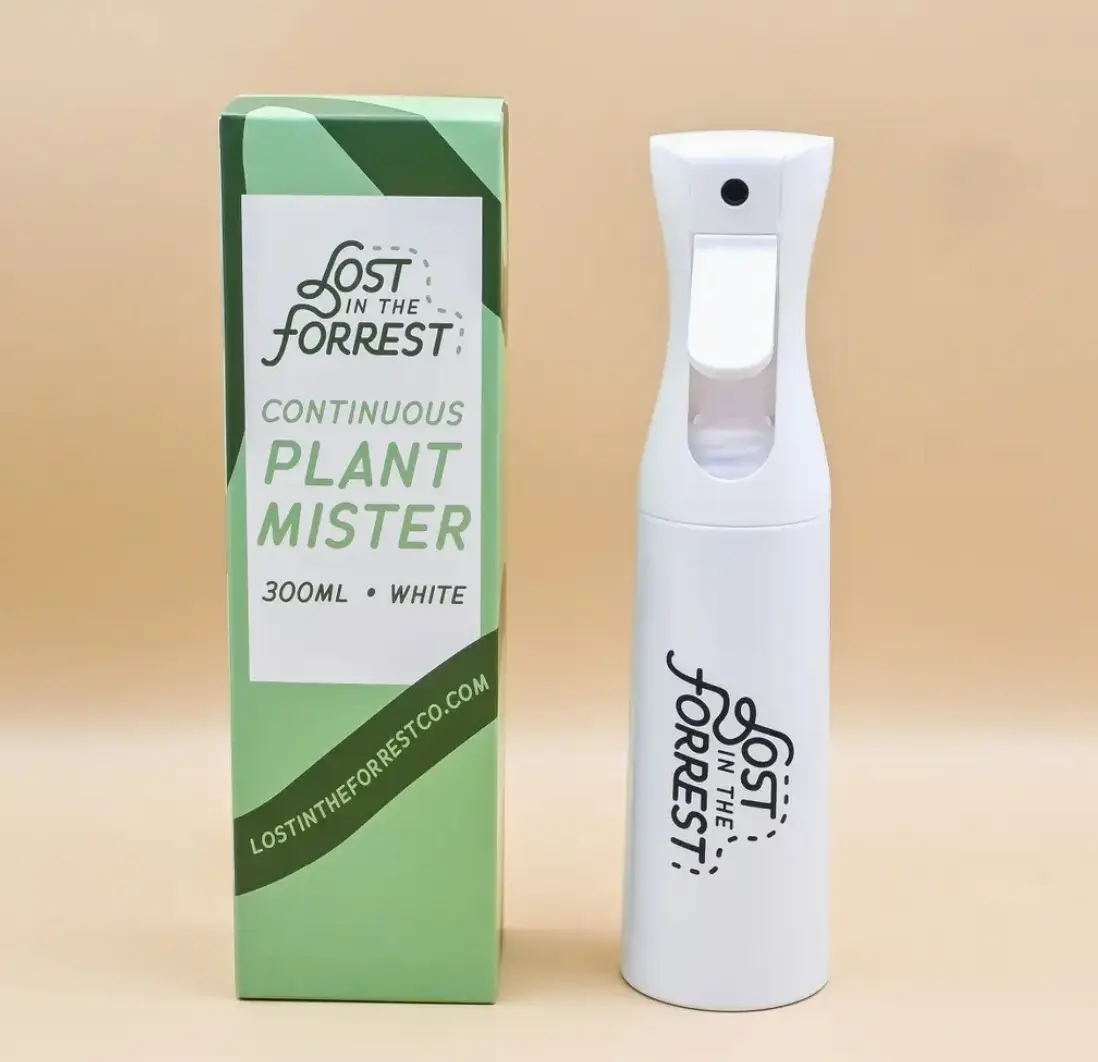 Lost In The Forrest Continuous Plant Mister - 10 oz. Fine Spray for Indoor Gardening, 300ml Capacity, White, Easy to Use & Durable Design