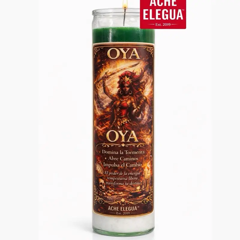 7 Color Oya Spiritual Candle – Road Opener, Energy Cleansing & Transformation Ritual Candle by Ache Elegua